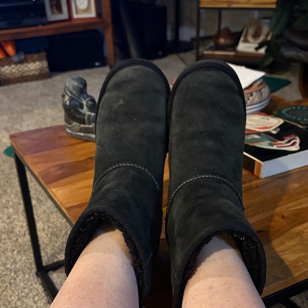 UGG Black Classic Short Boot, Size 6